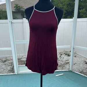 American Dream Red Fitted Sleeveless Tank Top